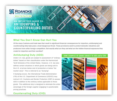 An Importer’s Guide to Antidumping & Countervailing Duties