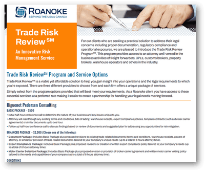 Trade Risk Review: An Innovative Risk Management Service