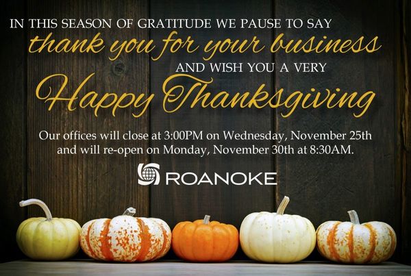 Happy Thanksgiving from Roanoke