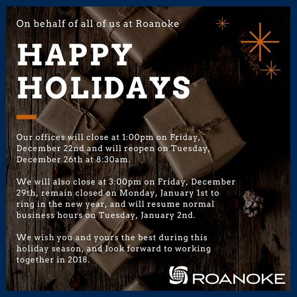 2017 Holiday Hours